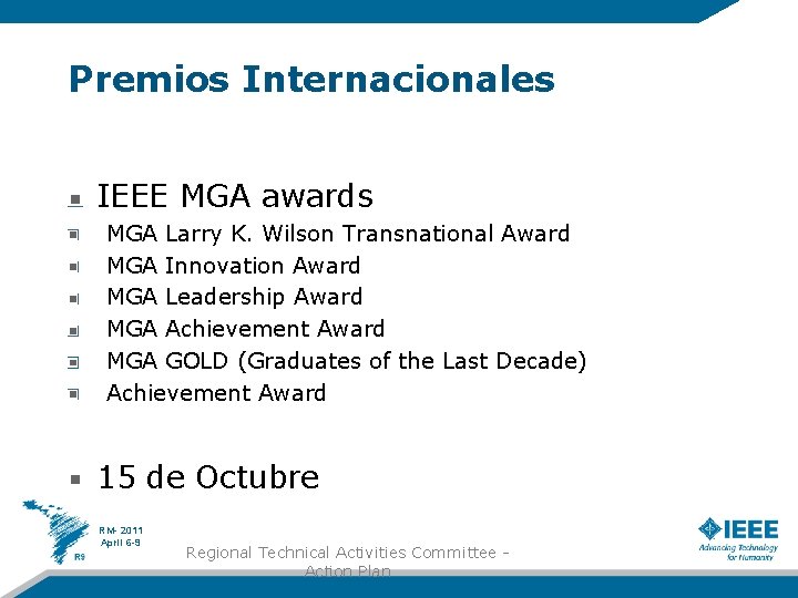 Premios Internacionales IEEE MGA awards MGA Larry K. Wilson Transnational Award MGA Innovation Award