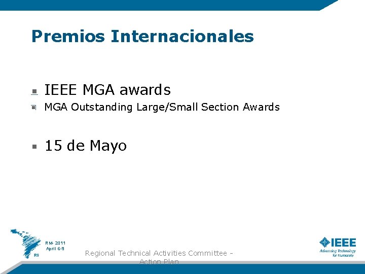 Premios Internacionales IEEE MGA awards MGA Outstanding Large/Small Section Awards 15 de Mayo RM-