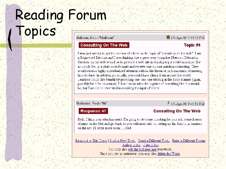 Reading Forum Topics 