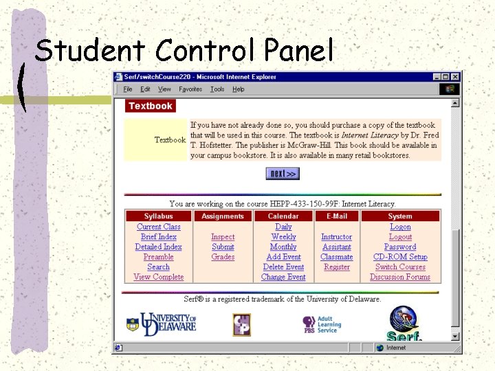 Student Control Panel 