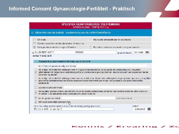 Informed Consent Gynaecologie-Fertiliteit - Praktisch 