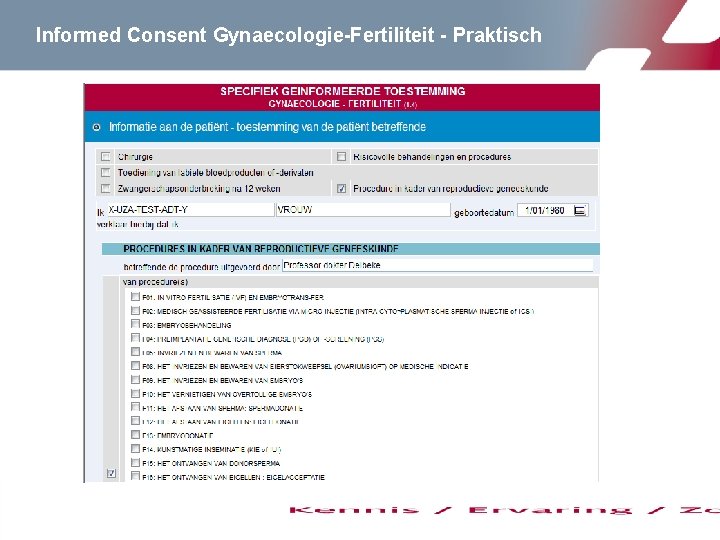 Informed Consent Gynaecologie-Fertiliteit - Praktisch 