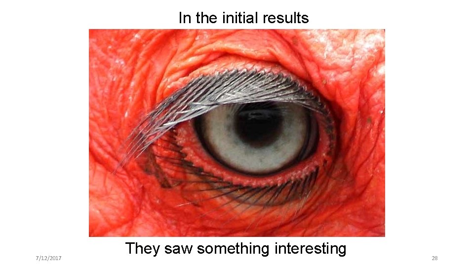 In the initial results 7/12/2017 They saw something interesting 28 