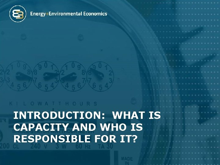 INTRODUCTION: WHAT IS CAPACITY AND WHO IS RESPONSIBLE FOR IT? 