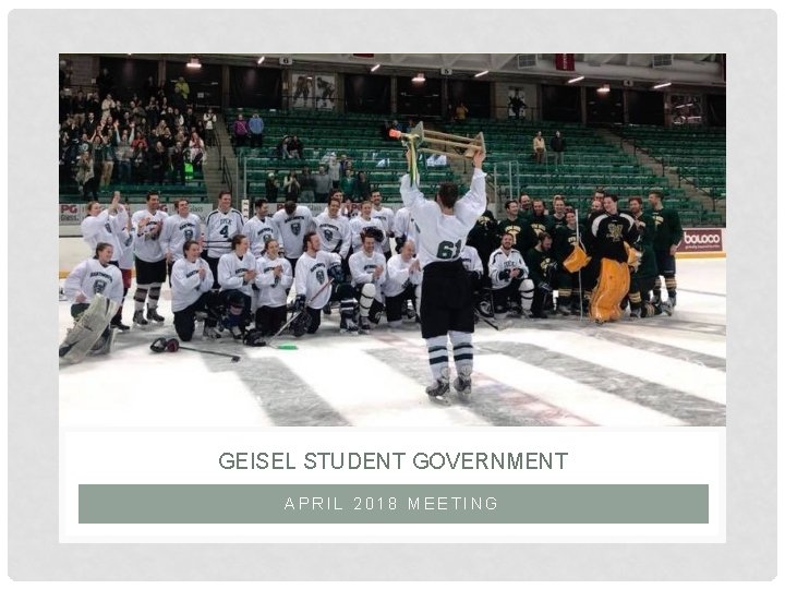 GEISEL STUDENT GOVERNMENT APRIL 2018 MEETING 
