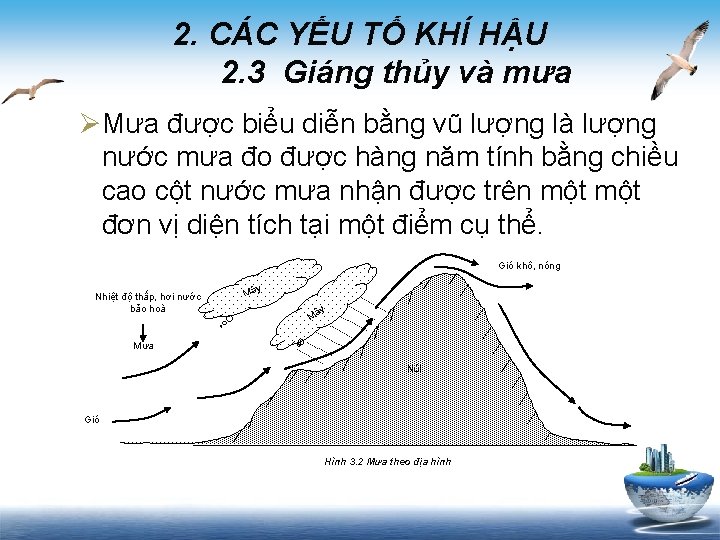 2. CÁC YẾU TỐ KHÍ HẬU 2. 3 Giáng thủy và mưa ØMưa được