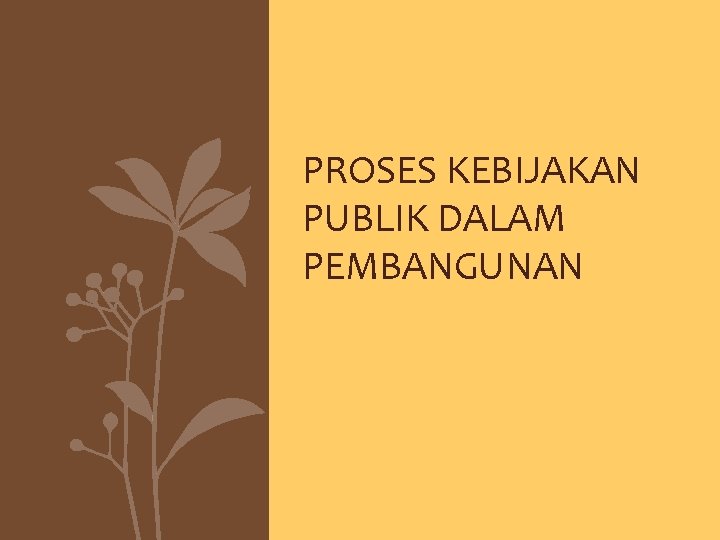 PROSES KEBIJAKAN PUBLIK DALAM PEMBANGUNAN 