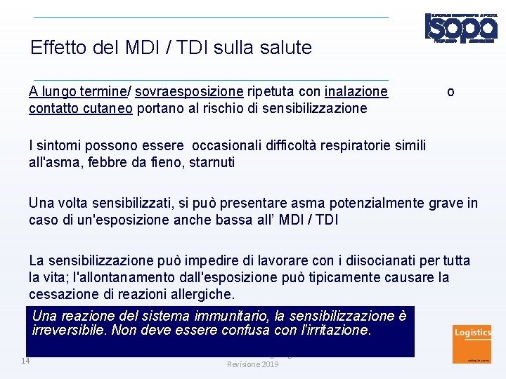 Effetto del MDI / TDI sulla salute A lungo termine/ sovraesposizione ripetuta con inalazione