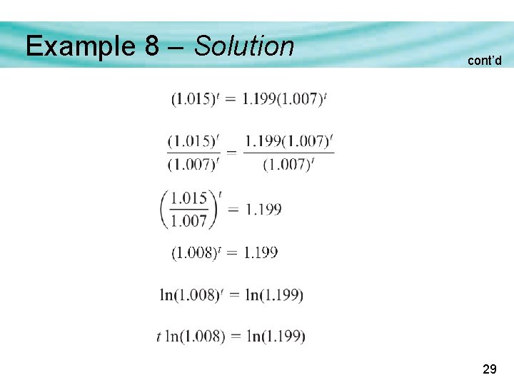 Example 8 – Solution cont’d 29 