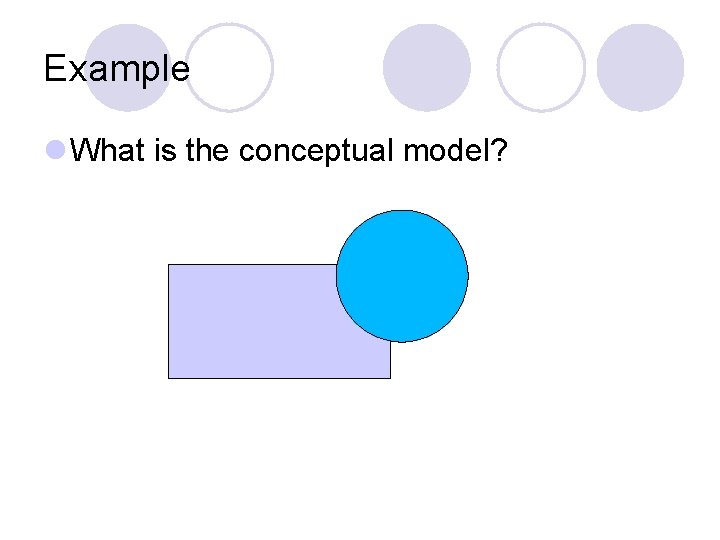 Example l What is the conceptual model? 