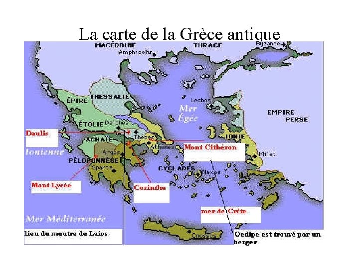 La carte de la Grèce antique 