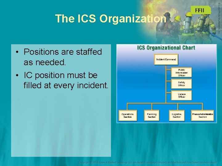 The ICS Organization • Positions are staffed as needed. • IC position must be