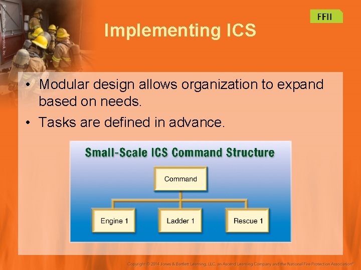 Implementing ICS • Modular design allows organization to expand based on needs. • Tasks