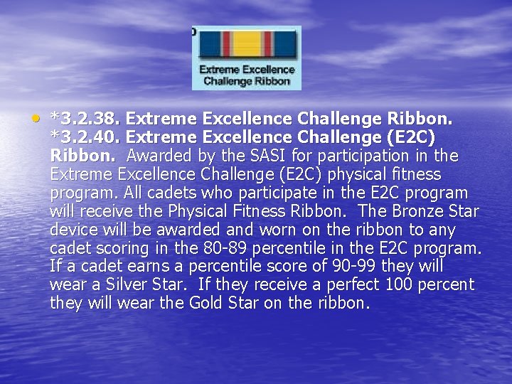  • *3. 2. 38. Extreme Excellence Challenge Ribbon. *3. 2. 40. Extreme Excellence