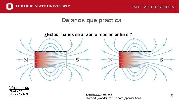 FACULTAD DE INGENIERÍA Dejanos que practica ¿Estos imanes se atraen o repelen entre sí?