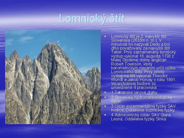 Vlet na Lomnick tt Miroslav Lisik 2 C