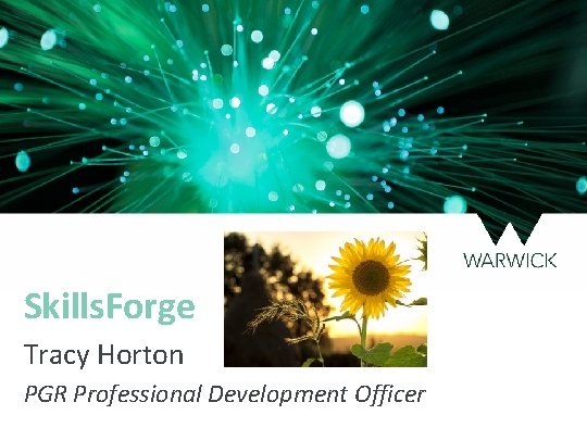 Skills. Forge Tracy Horton PGR Professional Development Officer 