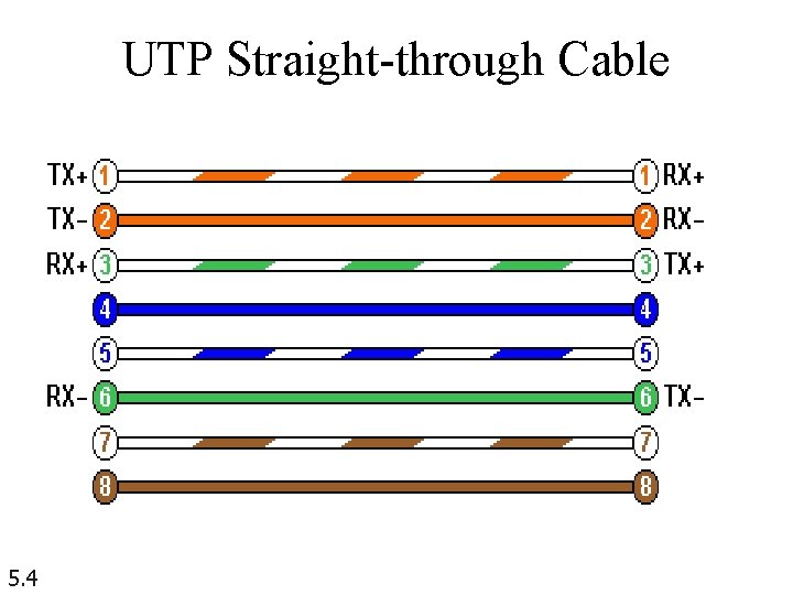 UTP Straight-through Cable 5. 4 UTP Straight-through Cable 5. 4