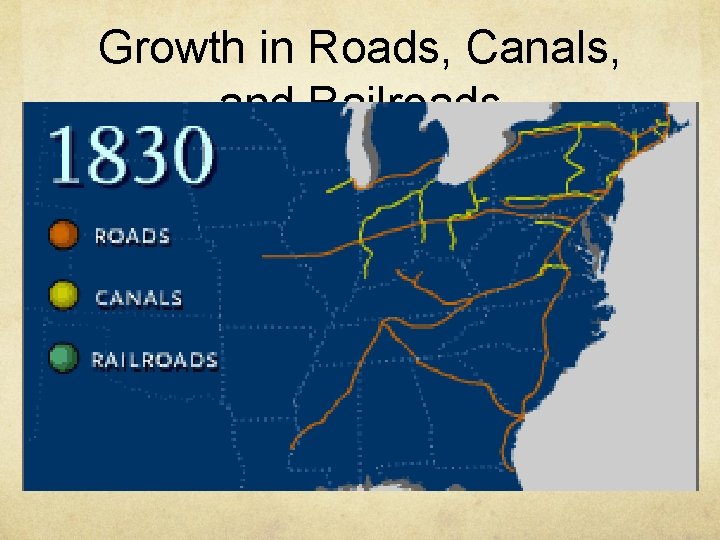 Growth in Roads, Canals, and Railroads 