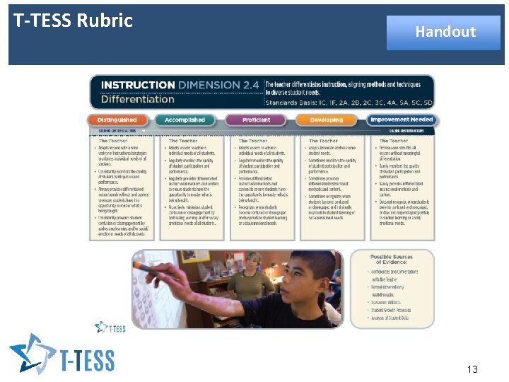 T-TESS Rubric Handout 13 