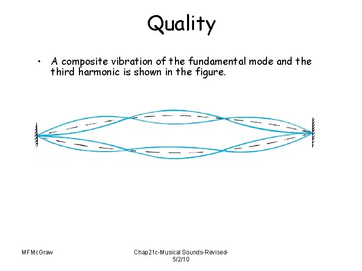 Quality • A composite vibration of the fundamental mode and the third harmonic is