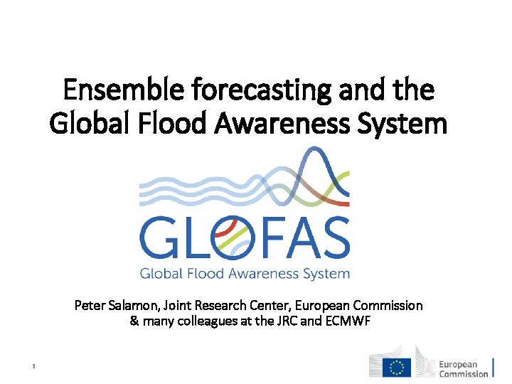 Ensemble forecasting and the Global Flood Awareness System Peter Salamon, Joint Research Center, European