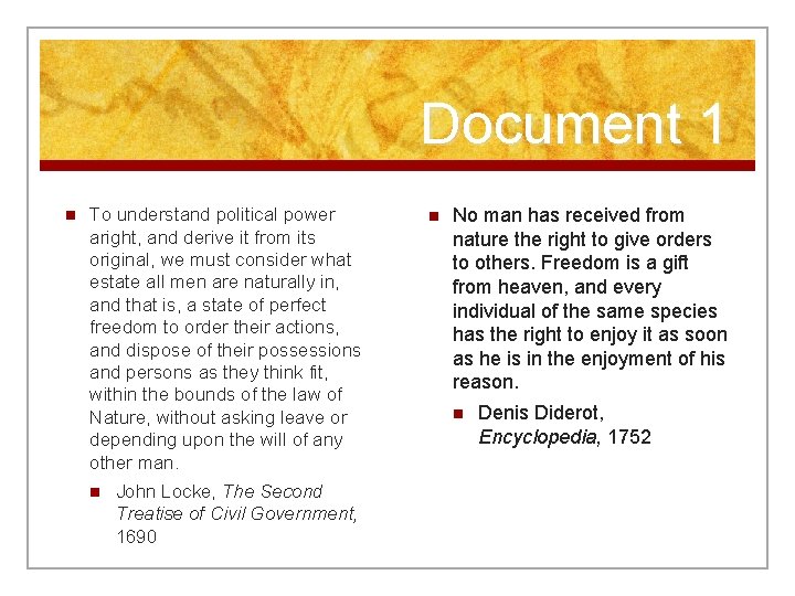 Document 1 n To understand political power aright, and derive it from its original,