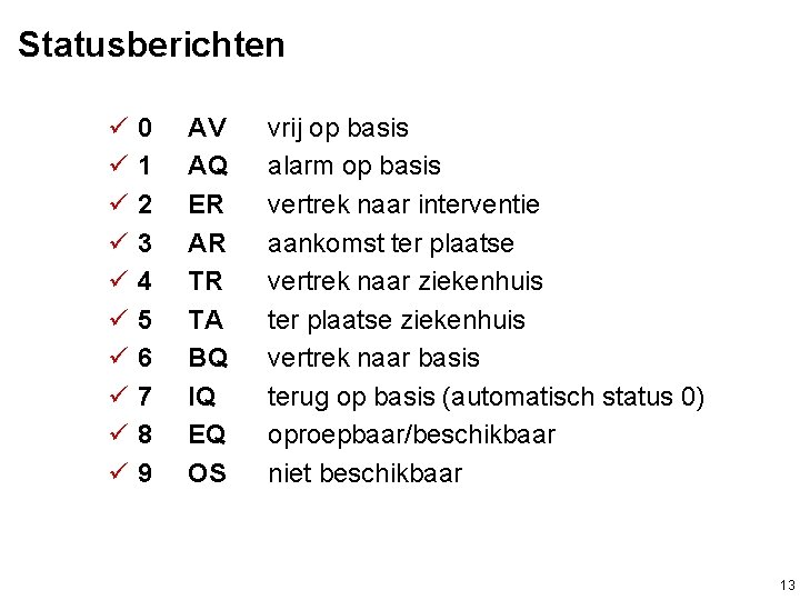  Statusberichten ü ü ü ü ü 0 1 2 3 4 5 6