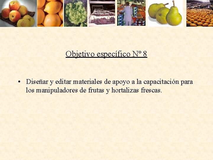 Objetivo específico Nº 8 • Diseñar y editar materiales de apoyo a la capacitación