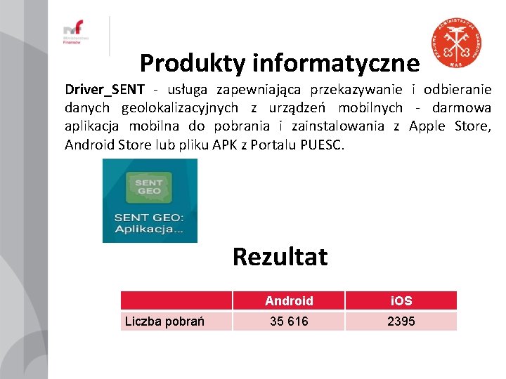 Produkty informatyczne Driver_SENT - usługa zapewniająca przekazywanie i odbieranie danych geolokalizacyjnych z urządzeń mobilnych Produkty informatyczne Driver_SENT - usługa zapewniająca przekazywanie i odbieranie danych geolokalizacyjnych z urządzeń mobilnych
