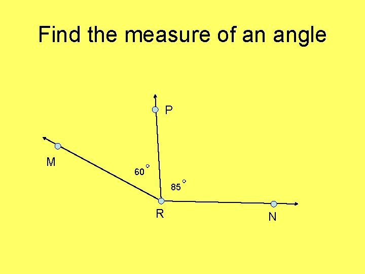 Find the measure of an angle P M 60 85 R N 