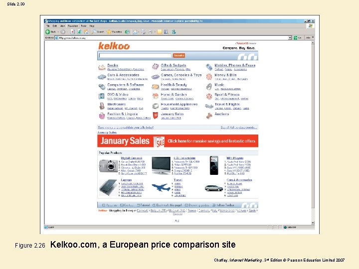 Slide 2. 33 Figure 2. 26 Kelkoo. com, a European price comparison site Chaffey,