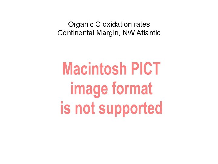 Organic C oxidation rates Continental Margin, NW Atlantic Organic C oxidation rates Continental Margin, NW Atlantic