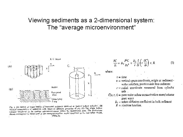 Viewing sediments as a 2 -dimensional system: The “average microenvironment” Viewing sediments as a 2 -dimensional system: The “average microenvironment”