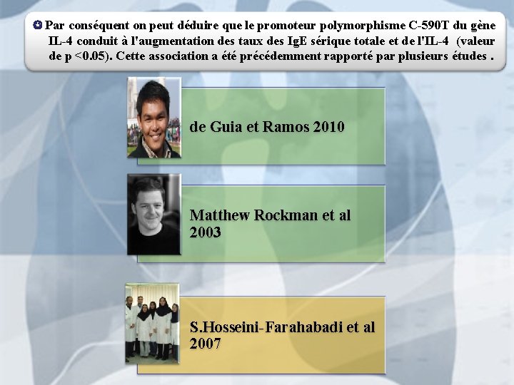  Par conséquent on peut déduire que le promoteur polymorphisme C-590 T du gène