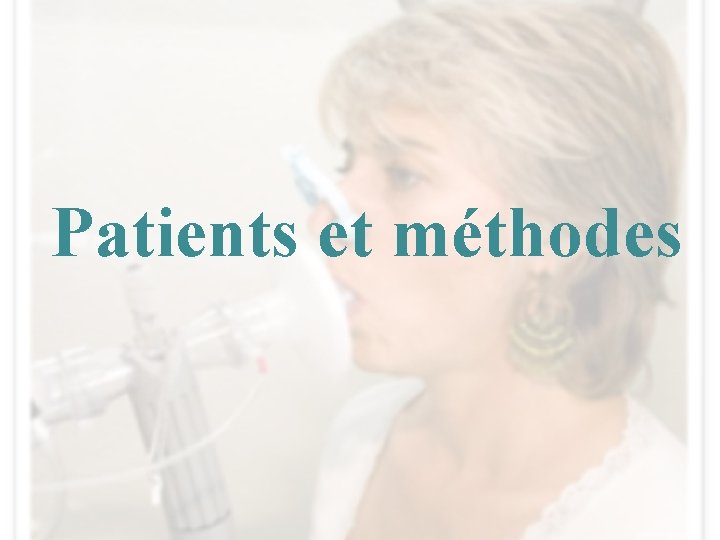 Patients et méthodes 