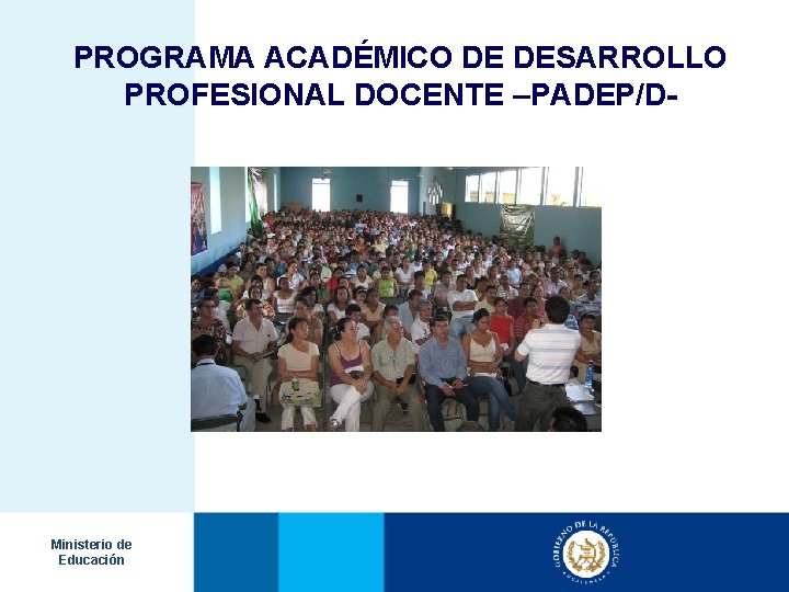 PROGRAMA ACADÉMICO DE DESARROLLO PROFESIONAL DOCENTE –PADEP/D- Ministerio de Educación FECHA 