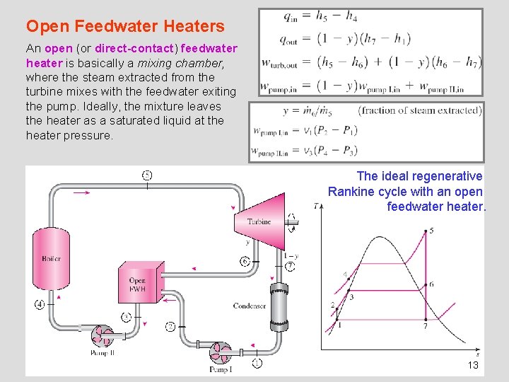 Open Feedwater Heaters An open (or direct-contact) feedwater heater is basically a mixing chamber,