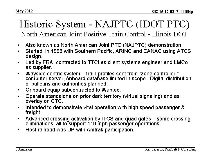 May 2012 802 -15 -12 -0217 -00 -004 p Historic System - NAJPTC (IDOT May 2012 802 -15 -12 -0217 -00 -004 p Historic System - NAJPTC (IDOT