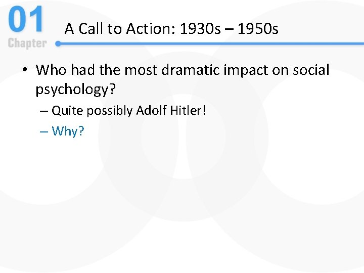 A Call to Action: 1930 s – 1950 s • Who had the most