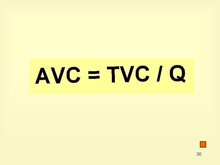 AVC = TVC / Q 30 