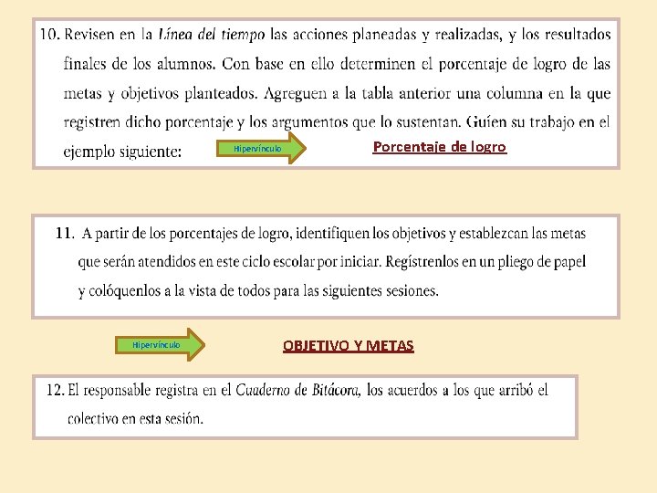 Hipervínculo Porcentaje de logro OBJETIVO Y METAS 