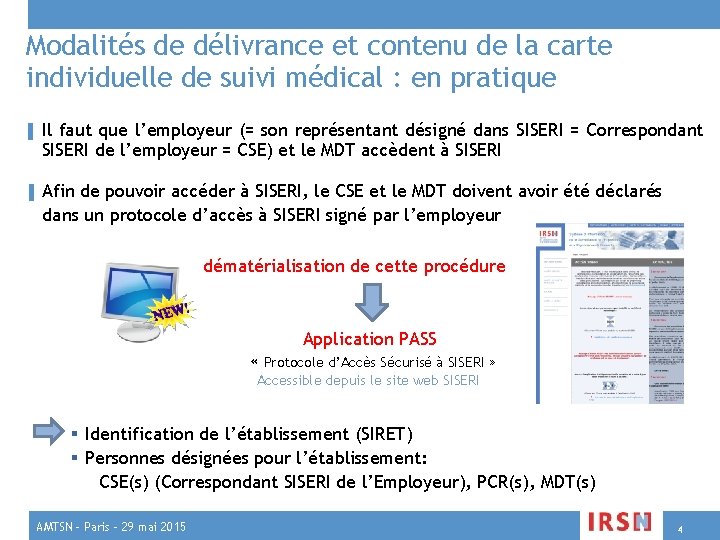 Modalités de délivrance et contenu de la carte individuelle de suivi médical : en