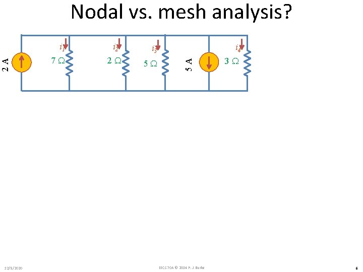 Nodal vs. mesh analysis? 12/5/2020 7 W i 2 2 W i 3 i