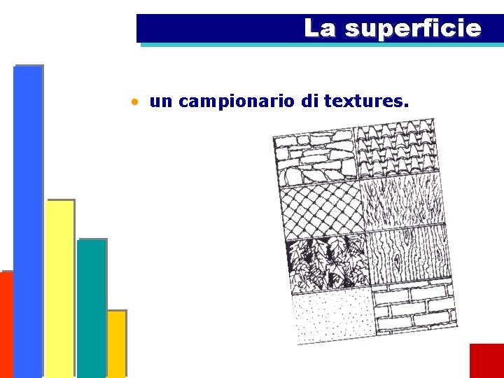 La superficie • un campionario di textures. 