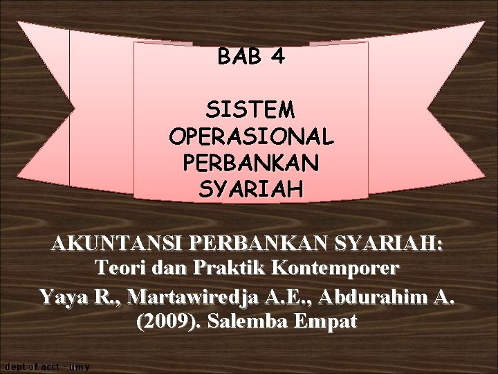 BAB 4 SISTEM OPERASIONAL PERBANKAN SYARIAH AKUNTANSI PERBANKAN SYARIAH: Teori dan Praktik Kontemporer Yaya
