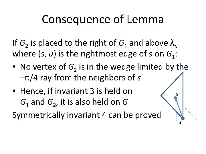 Consequence of Lemma If G 2 is placed to the right of G 1