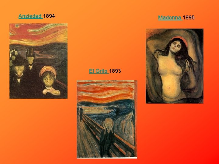 Ansiedad 1894 Madonna 1895 El Grito 1893 