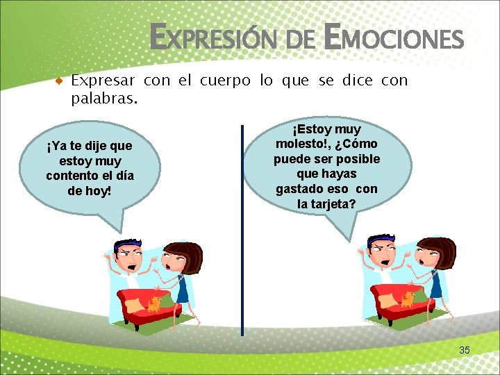 EXPRESIÓN DE EMOCIONES Expresar con el cuerpo lo que se dice con palabras. ¡Ya