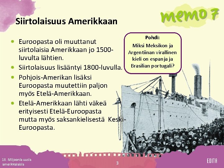 Siirtolaisuus Amerikkaan Euroopasta oli muuttanut siirtolaisia Amerikkaan jo 1500 luvulta lähtien. Siirtolaisuus lisääntyi 1800